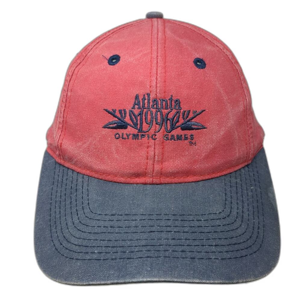 Logo 7 Snapback Hat Red Blue Atlanta 1996 Olympic Games 100 Embroidery Vintage